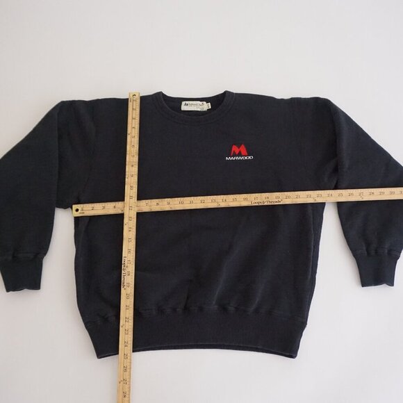Vintage Redwood Classics Black Marwood 100% Cotton Crewneck Sweater M - Picture 3 of 9